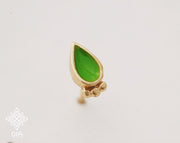 14k Gold Tiny Evil Eye Drop Nose Stud